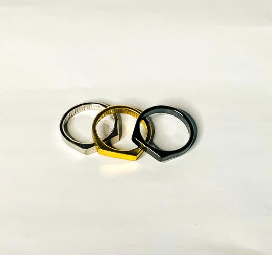 Slim Ring Unique Design Plane Black RING